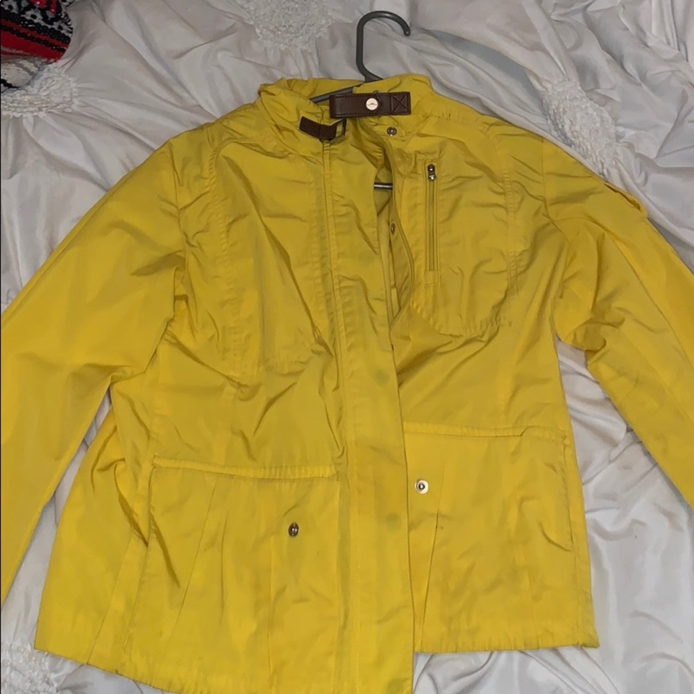 Ralph Lauren yellow rain coat.
